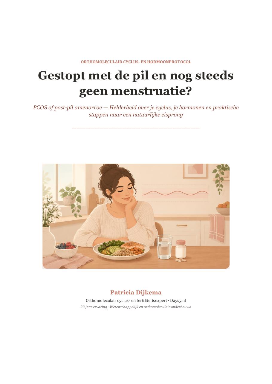 Cover e-book: Gestopt met de pil en nog steeds geen menstruatie? PCOS of post-pil amenorroe